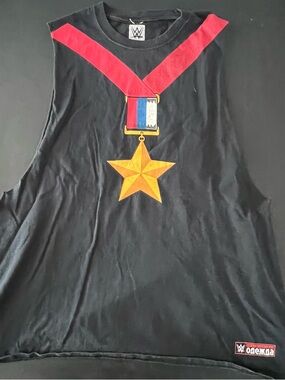 WWE Black Tank with Red and White Logo Box Graphic